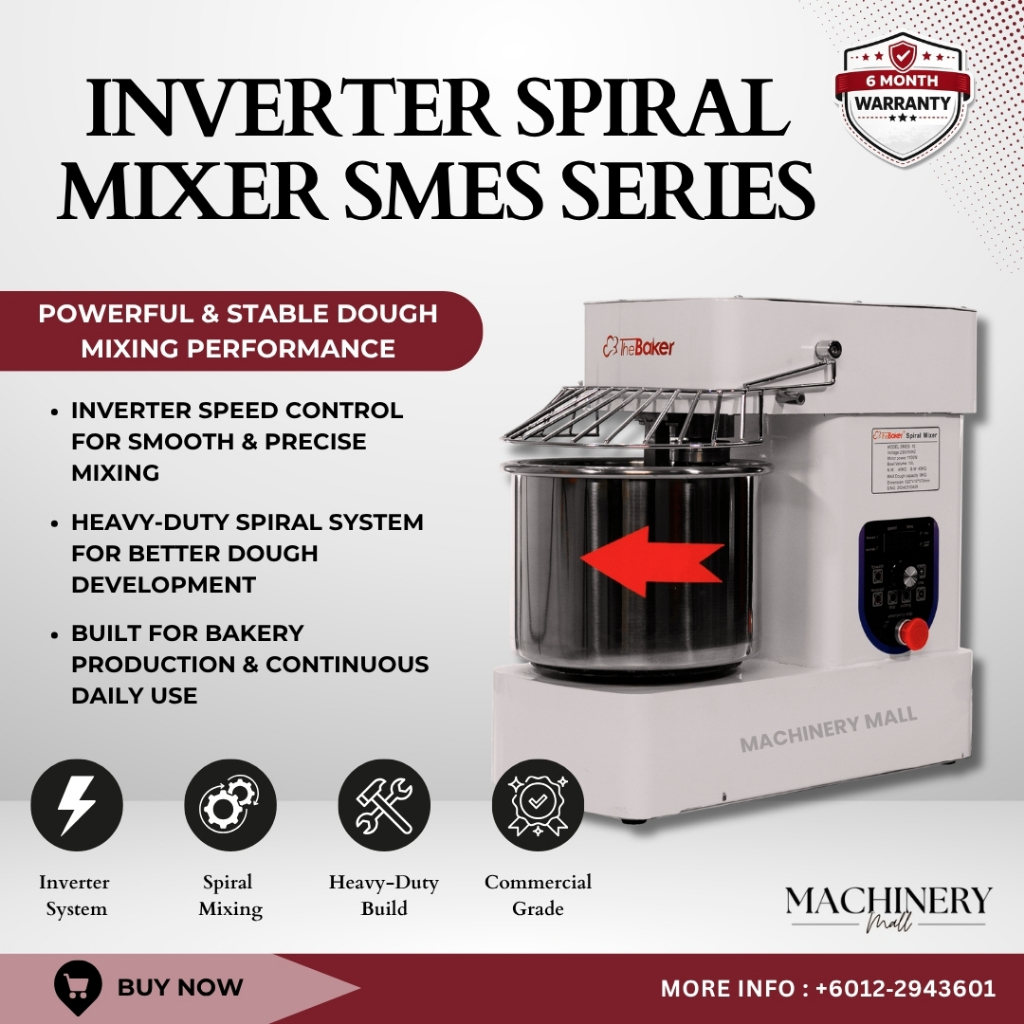 The Baker Inverter Spiral Mixer SMES-10/20/30/40/50 | Heavy Duty Dough Mixer | Mesin Pengadun Tepung | 商用和面机