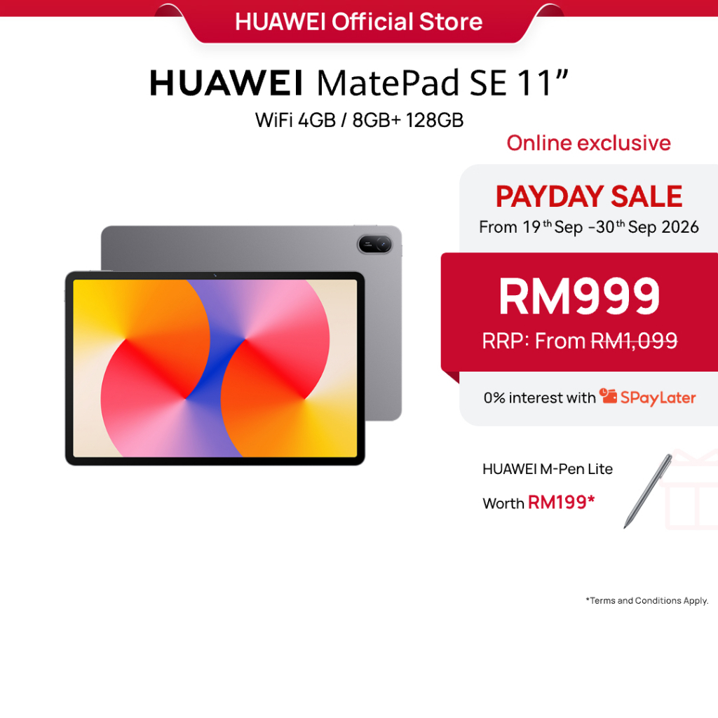 HUAWEI MatePad SE 11 Tablet | 4GB+128GB/ 8GB+128GB | 7700mAh Battery | Eye Comfort HUAWEI FullView Display