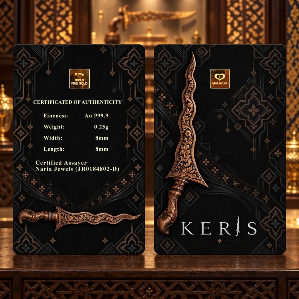 Naria 999.9/24K Gold Bar 0.25gm Keris Design Emas Tulen Gold Investment Pelaburan&hellip;