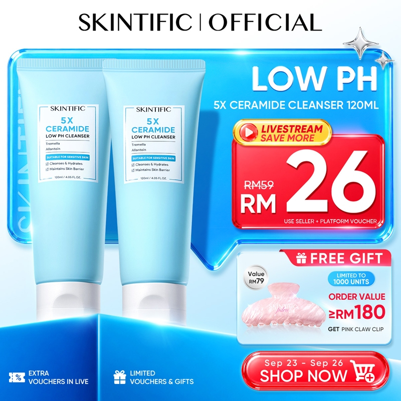 SKINTIFIC 5X Ceramide Low pH Cleanser Face Wash Pencuci Muka Oil Control Sensitive Skin oil cleanser Repair Barrier 洗臉霜