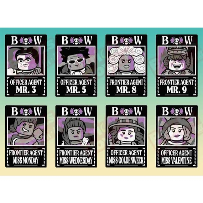 [MP] Lego One Piece Wanted Poster BW x8 Frontier Agent Miss Monday Goldenweek Valentine Wednesday Mr. 3 Mr. 5 Mr. 8 9
