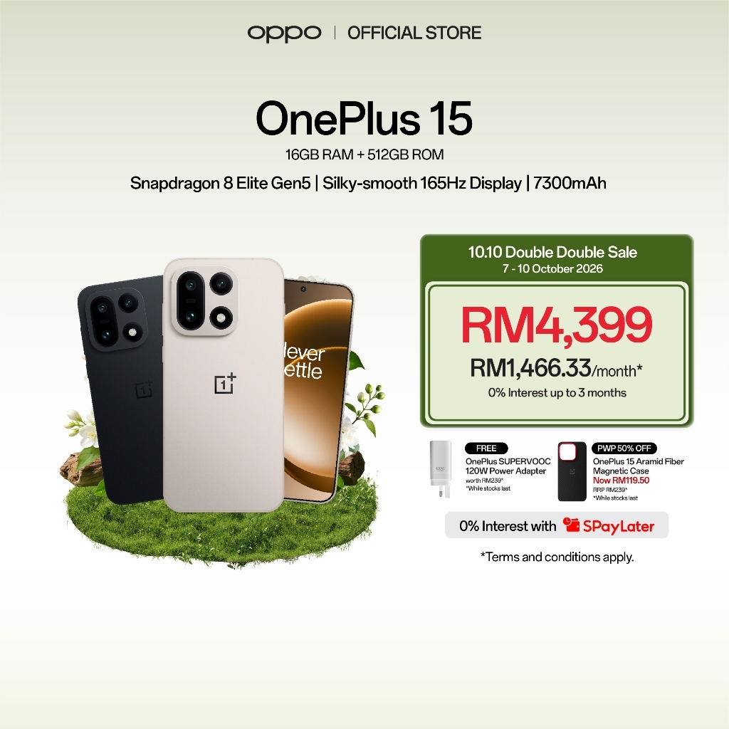 OnePlus 15 Smartphone | 16GB + 512GB | Snapdragon® 8 Elite Gen 5 | 165Hz | 7300mAh | 4K 120fps Dolby Vision