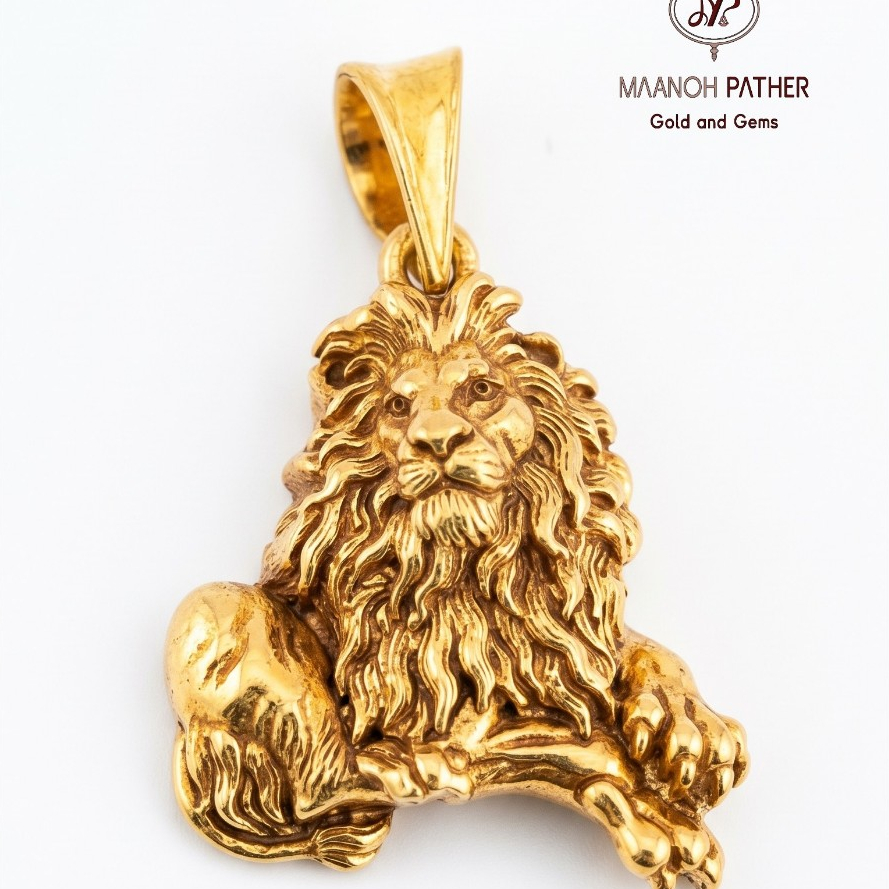 3.47GM-916 3D LION PENDANT-916 PENDANT-916 INDIAN 3D LION PENDANT-916 GOLD 3D LION PENDANT LOKET-916 EMAS-MAANOH PATHER