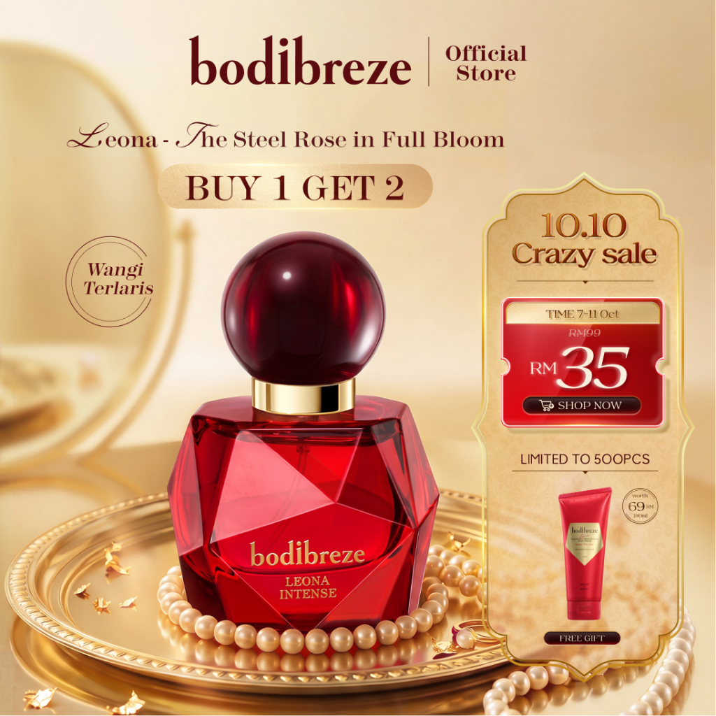 [Wangi Terlaris] Bodibreze Leona Eau De Parfum 30ml | Women Perfume Floral Woody Fragrance Lychee Rose Vanilla Long-Last
