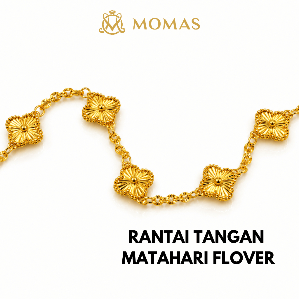 MOMAS RANTAI TANGAN MATAHARI FLOVER 5D Emas 916 Tulen Rantai Tangan Emas 916 Rantai Tangan Emas 916 Tulen Emas 916 Viral