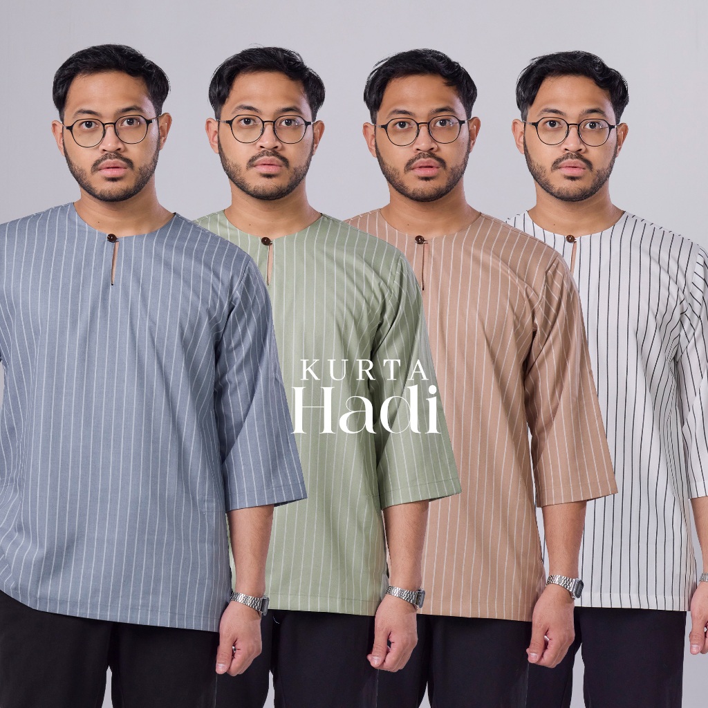 HADI-1 - Kurta Teluk Belanga Hadi By Lagenda Clothing - German Cotton 3/4 Sleeve
