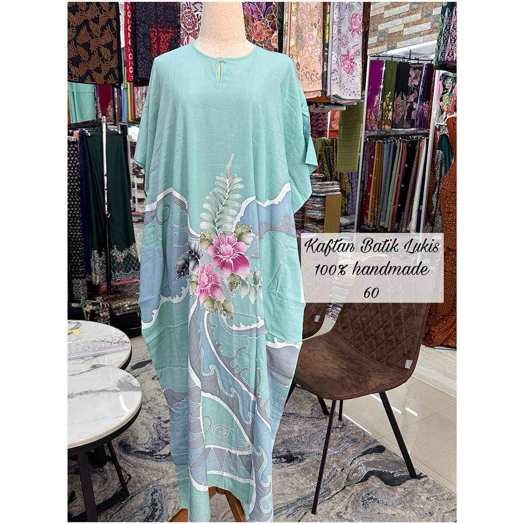 [i-Sakura Textiles KFT 1] Kaftan Batik Lukis 100% handmade design cantik dengan warna menarik.