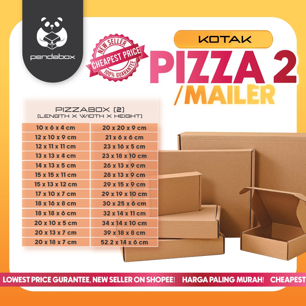 PANDABOX Pizza Box Kotak Carton Box Packaging Box Gift Box Paper Box Small Box Packing Box 飛機盒