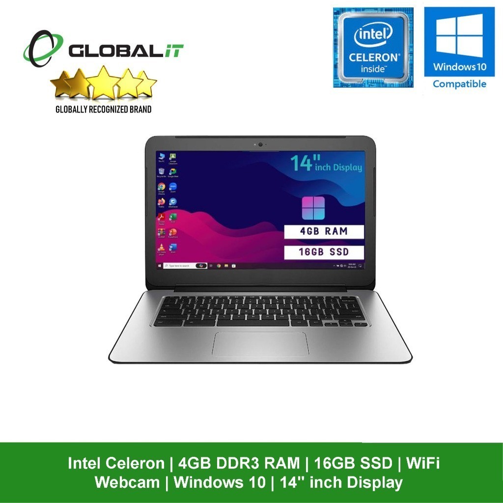 (Refurbished) H/P 14 G4 Windows Laptop / 14" inch Display / Intel Celeron / 4GB RAM / 16GB SSD / Win 10