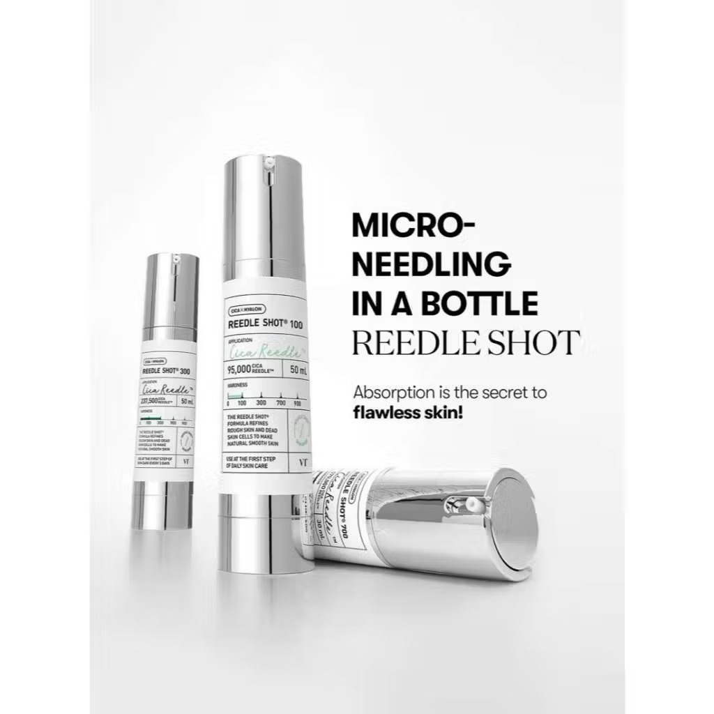 VT COSMETICS Reedle Shot 300,  Skin Booster Serum Hydration - Micro-Exfoliating & Pore Tightening 50ml