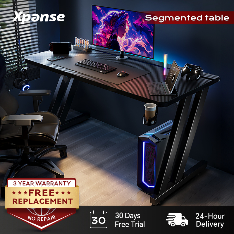 Xpanse Carbon Fibre Z-Type Gaming Office Computer Study Table Split-Top With Easy Cable Tidy