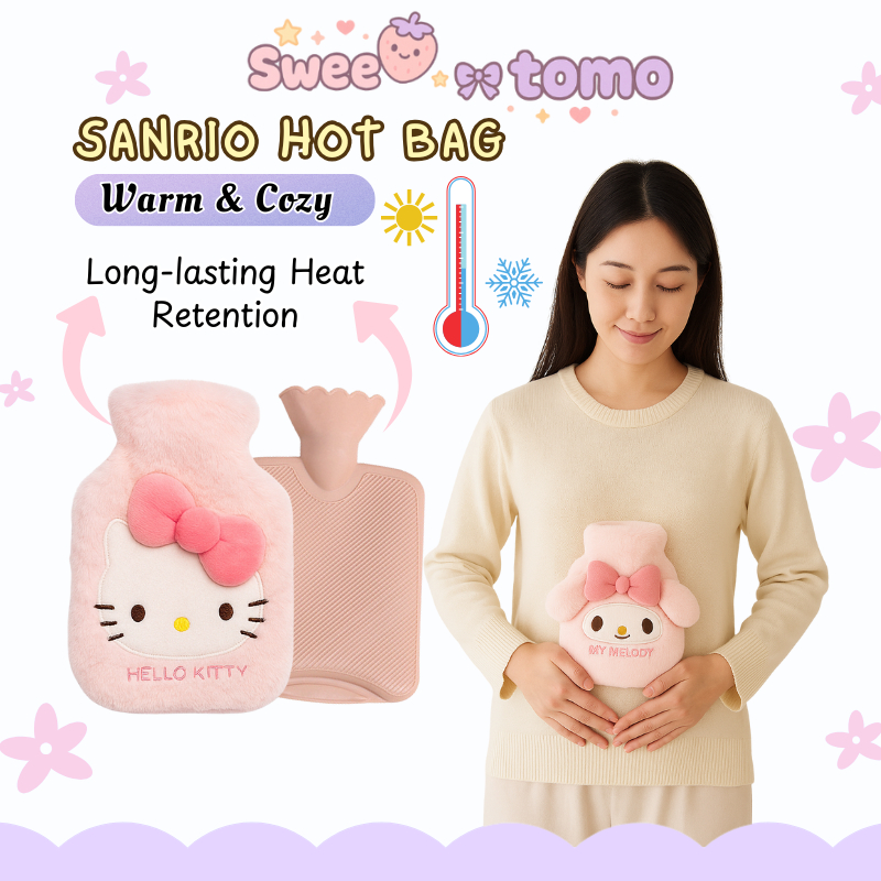 Sweetomo Beg Panas Period Hot Water Bottle For Period Heat Bag Sanrio Plush Hot Water Bag Period Hot Water Bag 暖暖包 月經