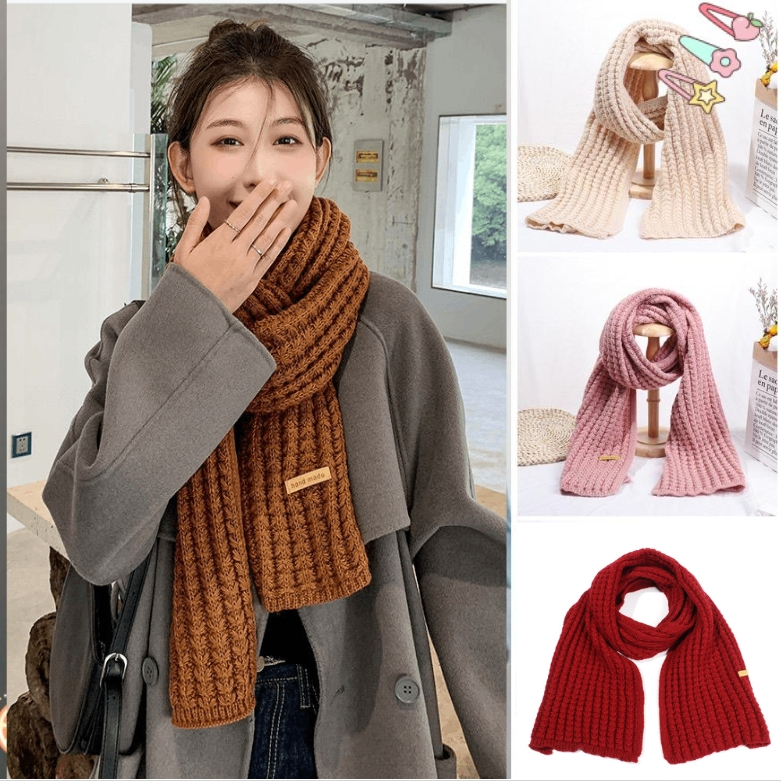 Women's Chunky Knit Scarf Winter Warm Thickened Warm & Thick Wool Winter Shawl