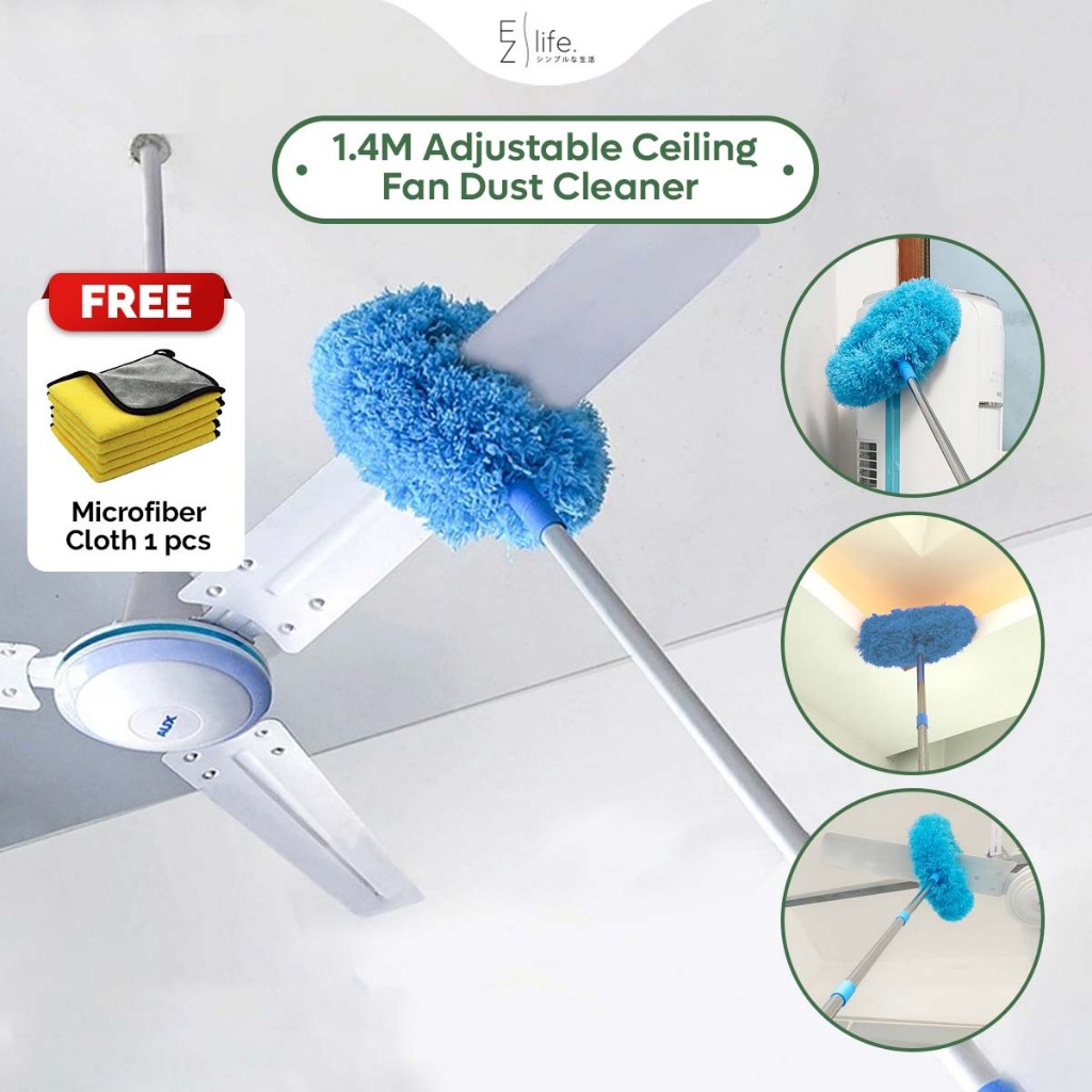 [FREE GIFT] 1.4M Ceiling Fan Duster Dust Cleaner Microfiber Brush Cleaning Tool Cobweb Mop Penyapu Syiling Kipas 风扇吊扇清洁刷