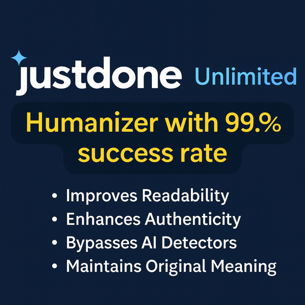 (24/7 Fast) Justdone Ai | Unlimtied Humanize Ai | Bypass Ai Tool v3