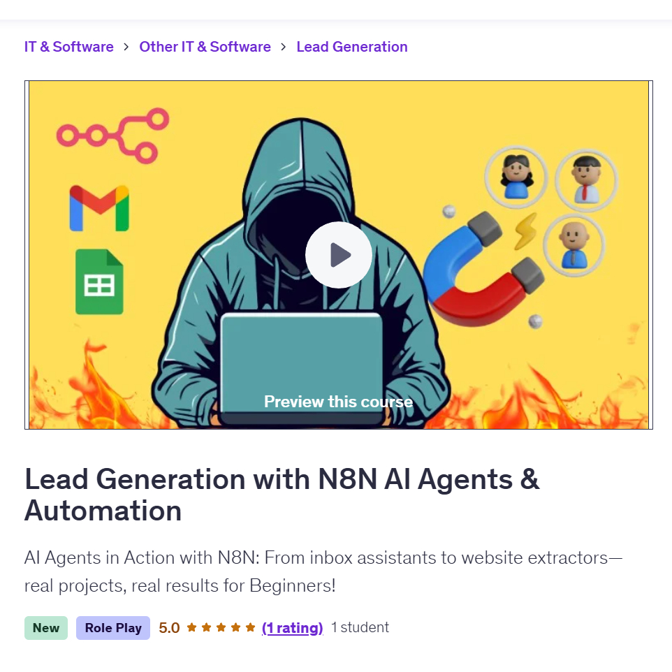 [n8n Video Course] Lead Generation with N8N AI Agents & Automation | Learn n8n Video Course | Ai Automation