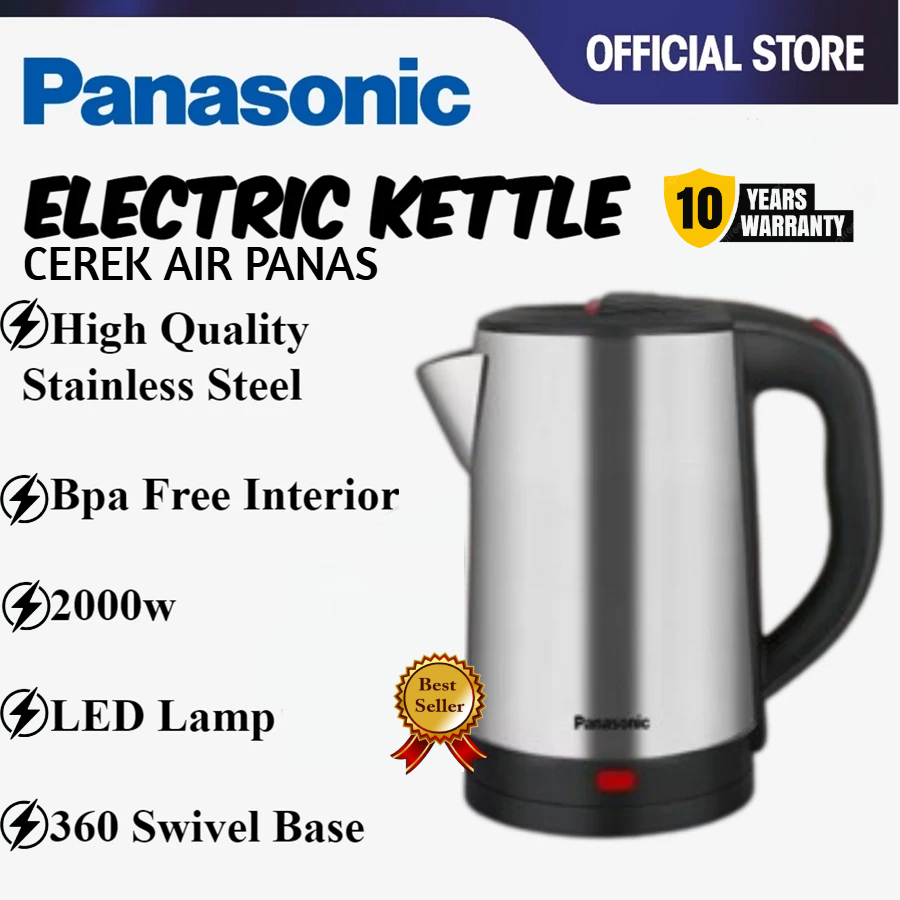 PANASONIC Kettle Electric Kettle Stainless Steel Jug Kettle Auto Power Off Elektrik Cerek Air Panas 热水壶