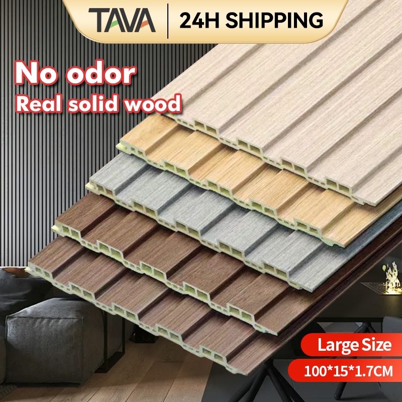 TAVA Fluted panel WPC (3.3 KAKI) Fluted Wall Panel PVC Wall Panel Wood Strip Slat wall decoration shiplap