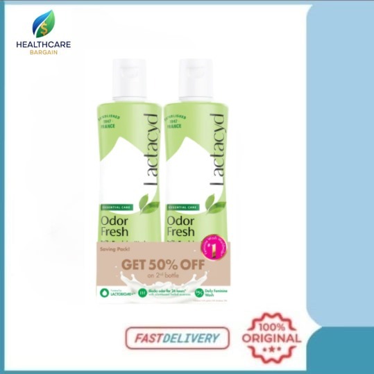 Lactacyd Feminine Wash 2 x 250ML Odor Fresh (EXP: June 2028)