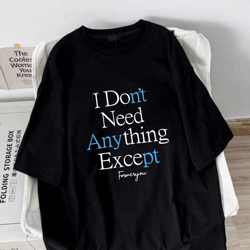 Amerika style women clothing | Oversized Crew Neck T-shirt 100% cotton | letter print stylish casual tops