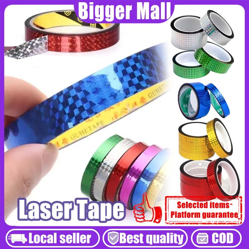 ​10-18mm x 50M Handmade Laser Tape/​Pelekat Balang Pita Emas/Gold Silver Shiny Wrapping/Wedding Gift Box Decoration
