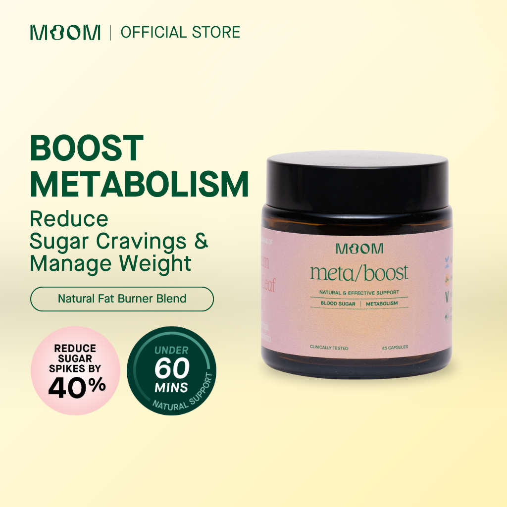 Moom Health™ meta/boost Mulberry Complex | 100% Natural Metabolism Booster to Burn Belly Fat & Curb Cravings (45 Caps)