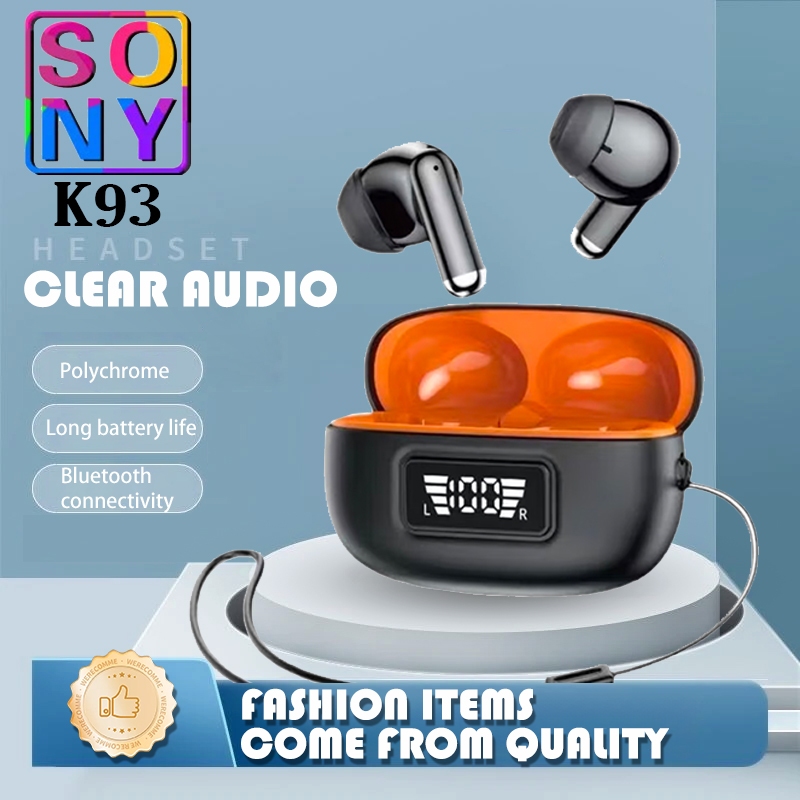 SONY EarphonesTune K93 ANC Noise Cancelling Earphones with Mic Waterproof Wireless Earbuds for IOS/Android Bluetooth Ear