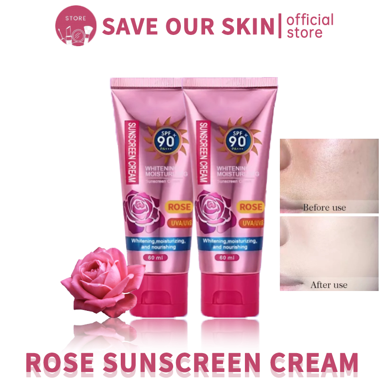 KYNIS Rose Sunscreen Cream Sunblock for Face SPF90+ High Protection UV PLUS Skincare Facial Skin 60ml