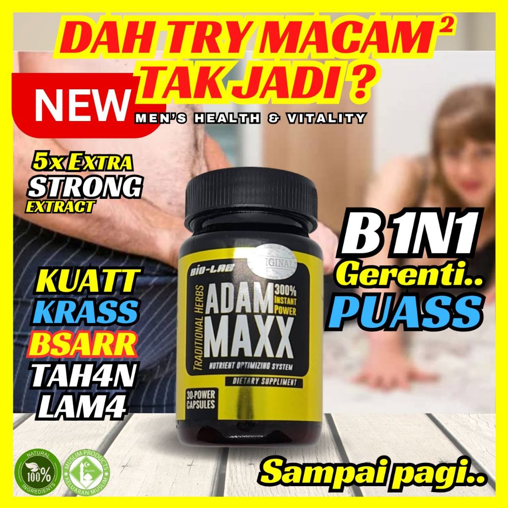 AWAS!!ADAM-MAXX-KEMBALIKAN KEKUATAN SENJATA LELAKI Kesan Pantas 7X STRONG Pure Herbs Capsule Originals Berdaftar & Halal