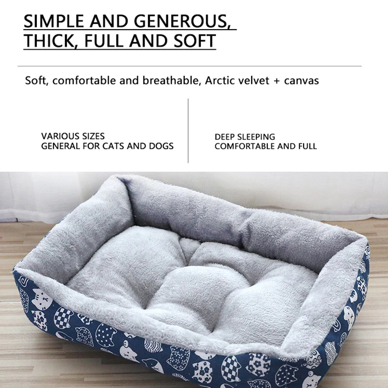 Cat Bed Soft Washable Dog Bed Warming Fluffy Dog Bed With Anti-Slip Bottom Tempat Tidur Kucing 猫窝