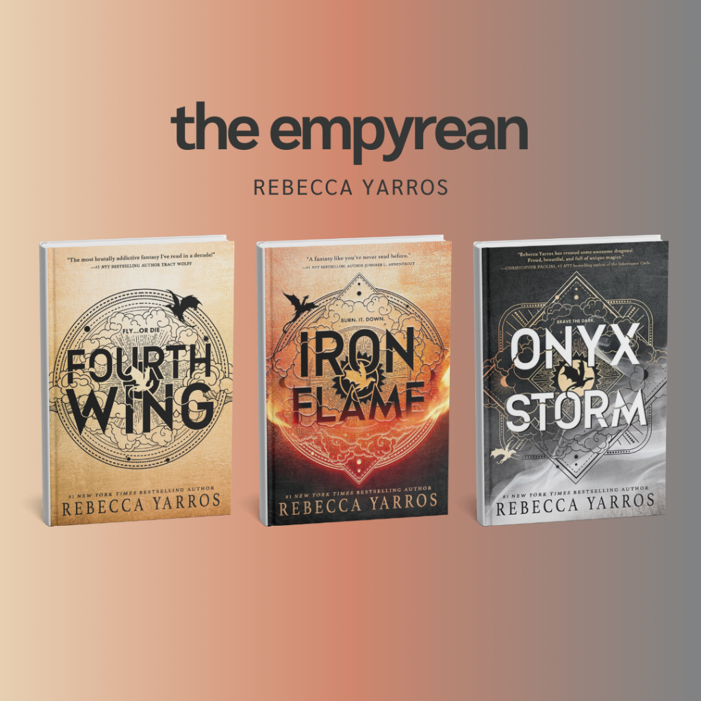 SET the empyrean series by rebecca yarros fourth wing iron flame onyx storm book fantasy romance
