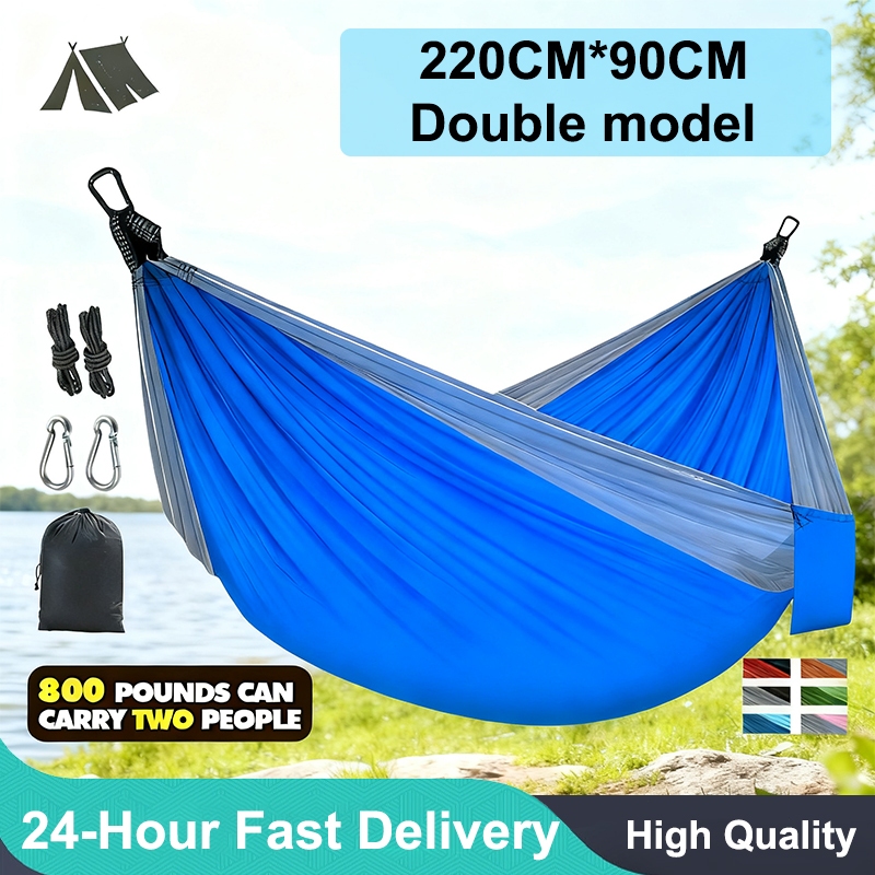 Parachute cloth Hammock Outdoor Large Wide Dual Tone Camping Garden Leisure Portable Travel Hammock barang camping