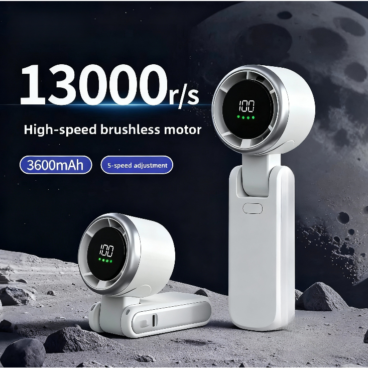 Kipas Turbo Genggam BAHARU 2026 Kipas Meja Peribadi Boleh Pakai Kipas Mini Kecil Dengan Paparan Digital Pintar Lipat