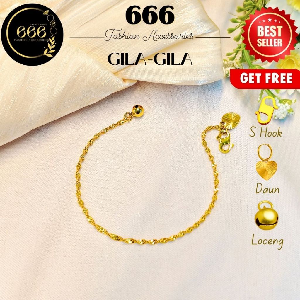 Gelang Tangan Gila-Gila Rantai Tangan Emas Bangkok/Korea 24K PERSIS ORI GOLD Gold Plated Bracelet QQ3