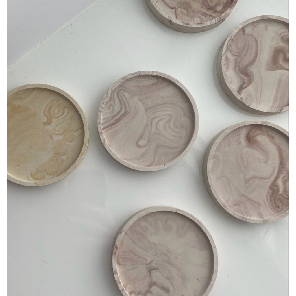[Combo 5pcs] Marble Cement Coaster Unique Design by La Poésie