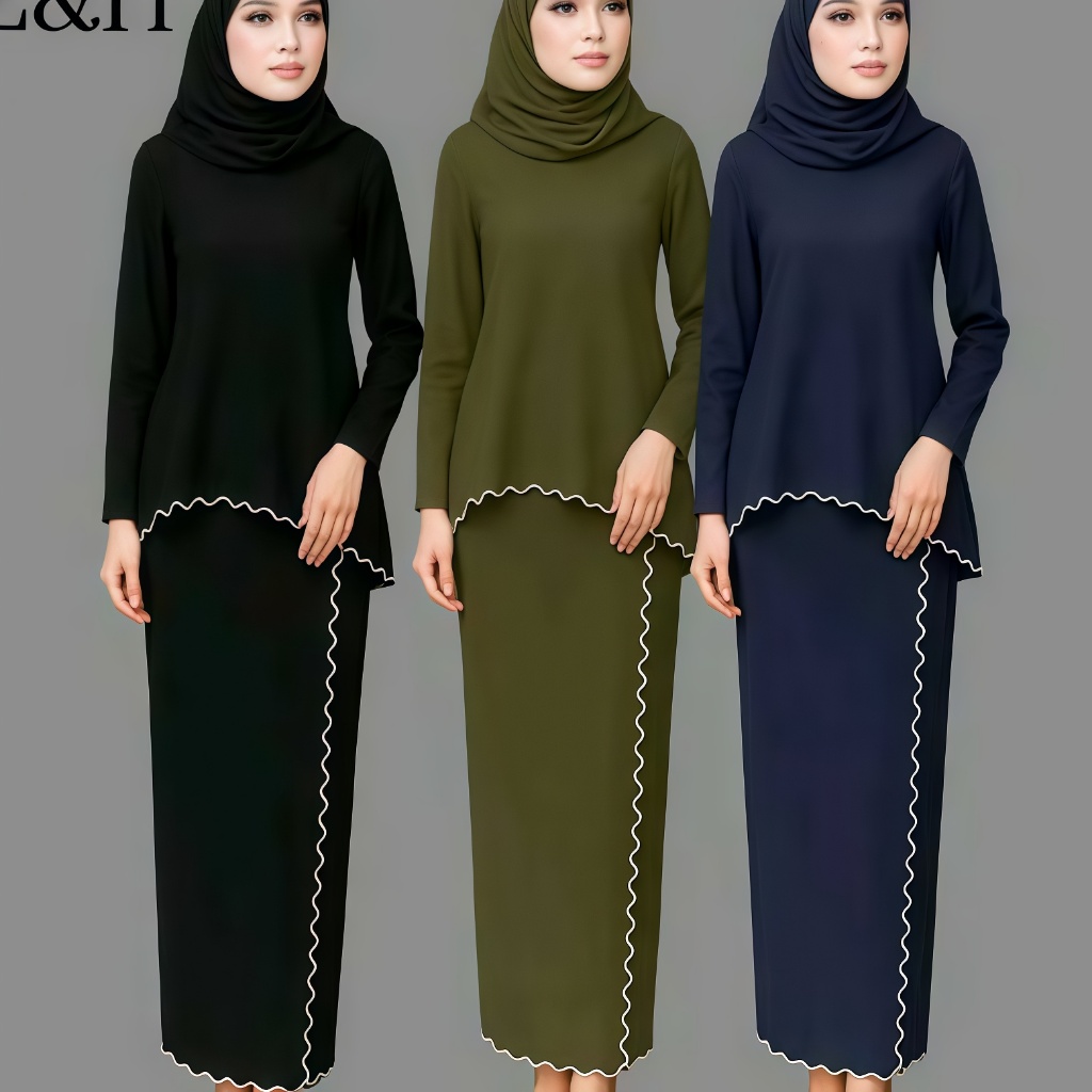 New Baju Kurung Moden Sulam Lipt Kain Ironless CEY