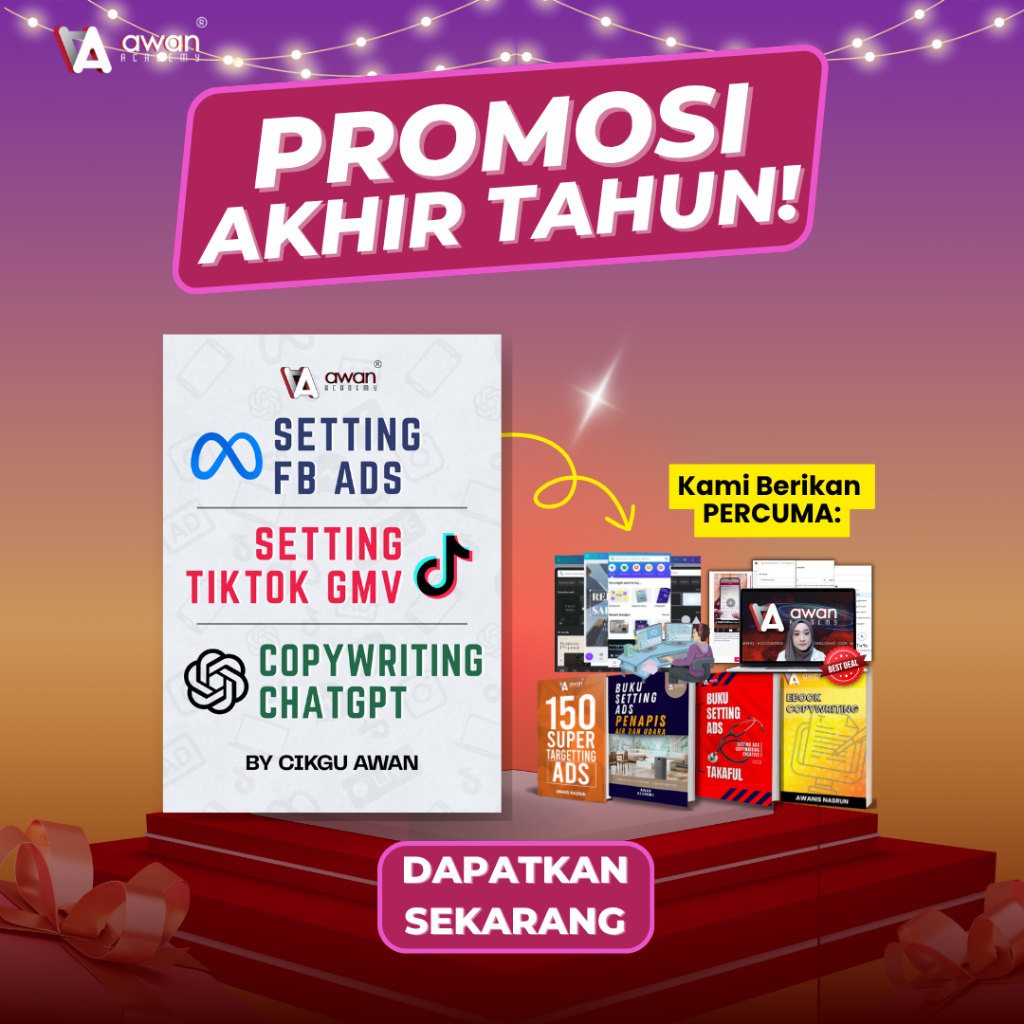 *HARGA TERENDAH*Buku Setup Iklan Fb, Tiktok & Ayat Iklan Chatgpt - Ilmu Marketing untuk Bisnes Power