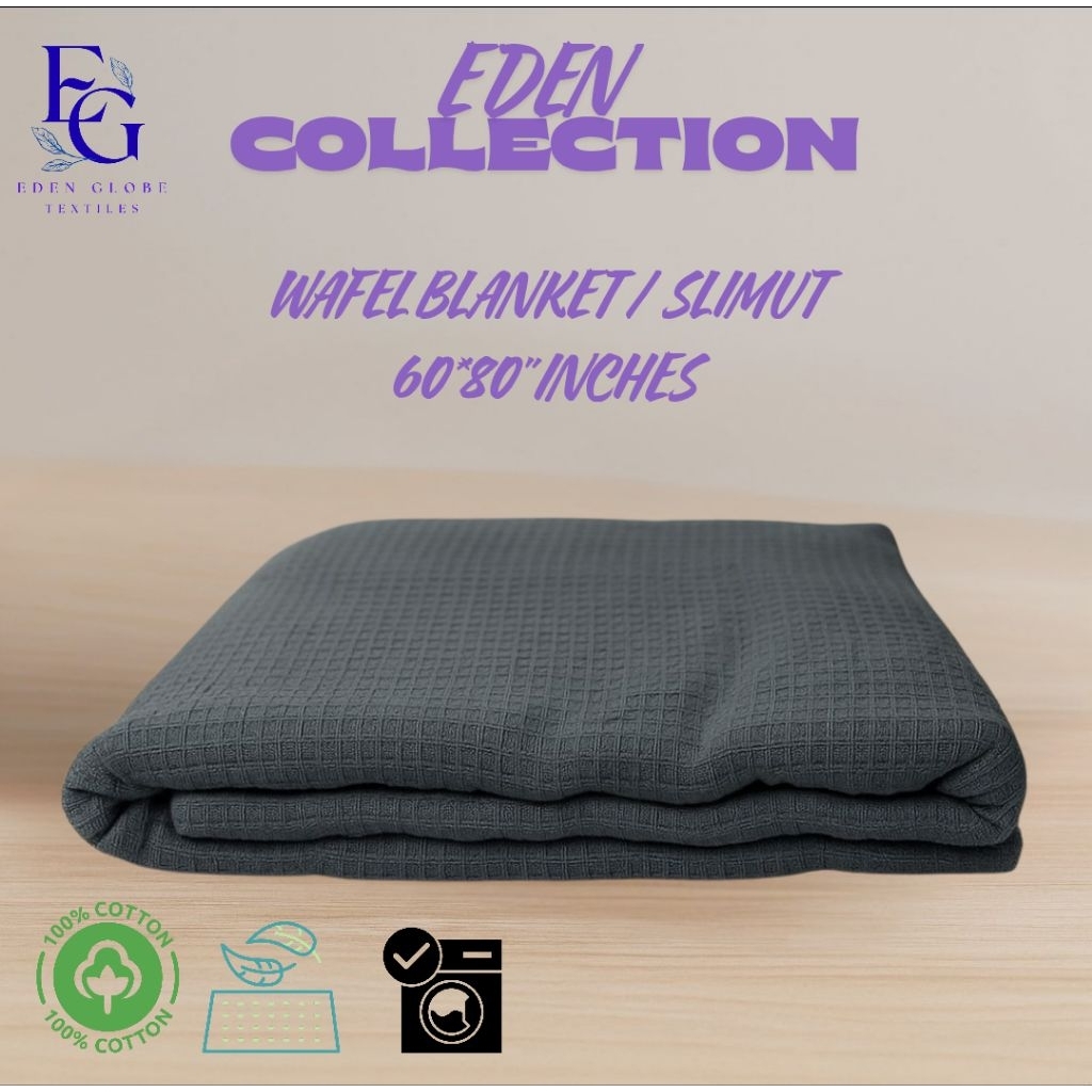 EDEN WAFFEL SELIMUT HOSPITAL, 60×80" INCHES, SELIMUT 100% COMBED COTTON. WAFFEL THERMAL BLANKET. 1KG