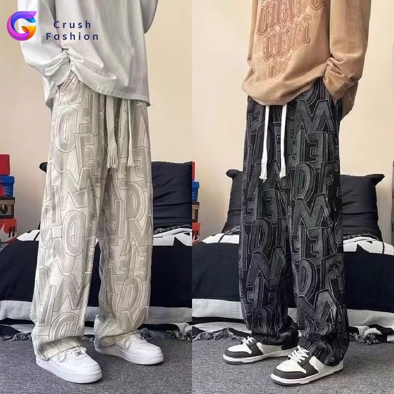 Crush Fashion Men's High Quality Corduroy Pants Korean Style Loose Straight Casual Pants Men's Pants