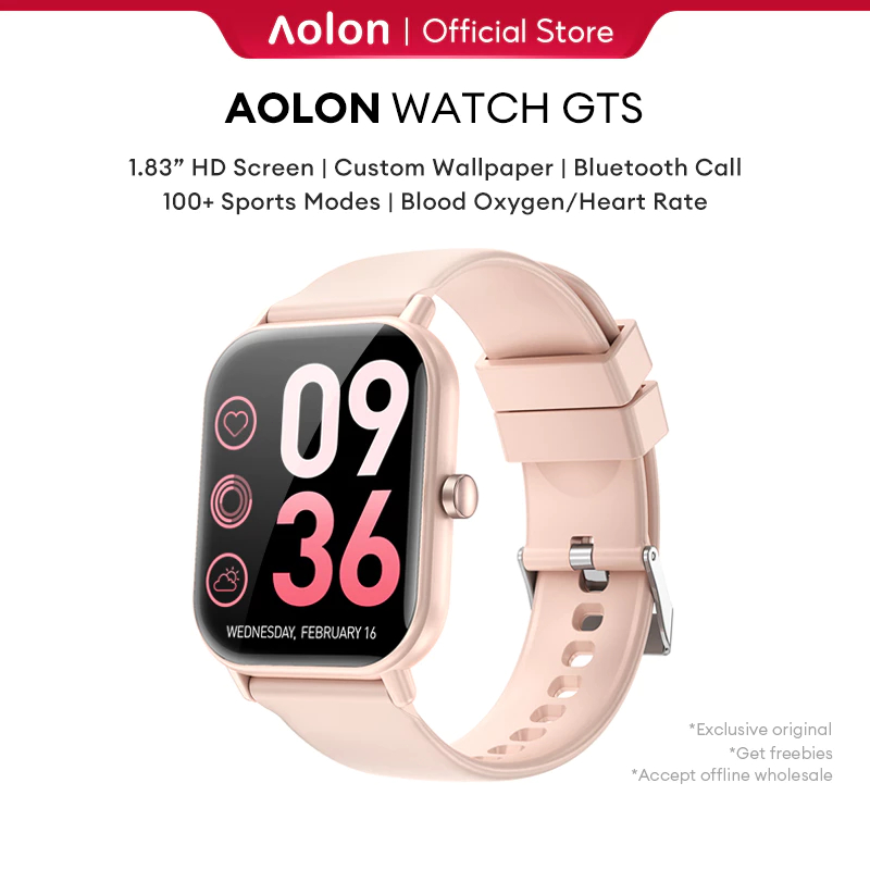 Aolon GTS 41mm Smart Watch Bluetooth Call Waterproof Custom Wallpaper Fitness Tracker Heart Rate Monitor