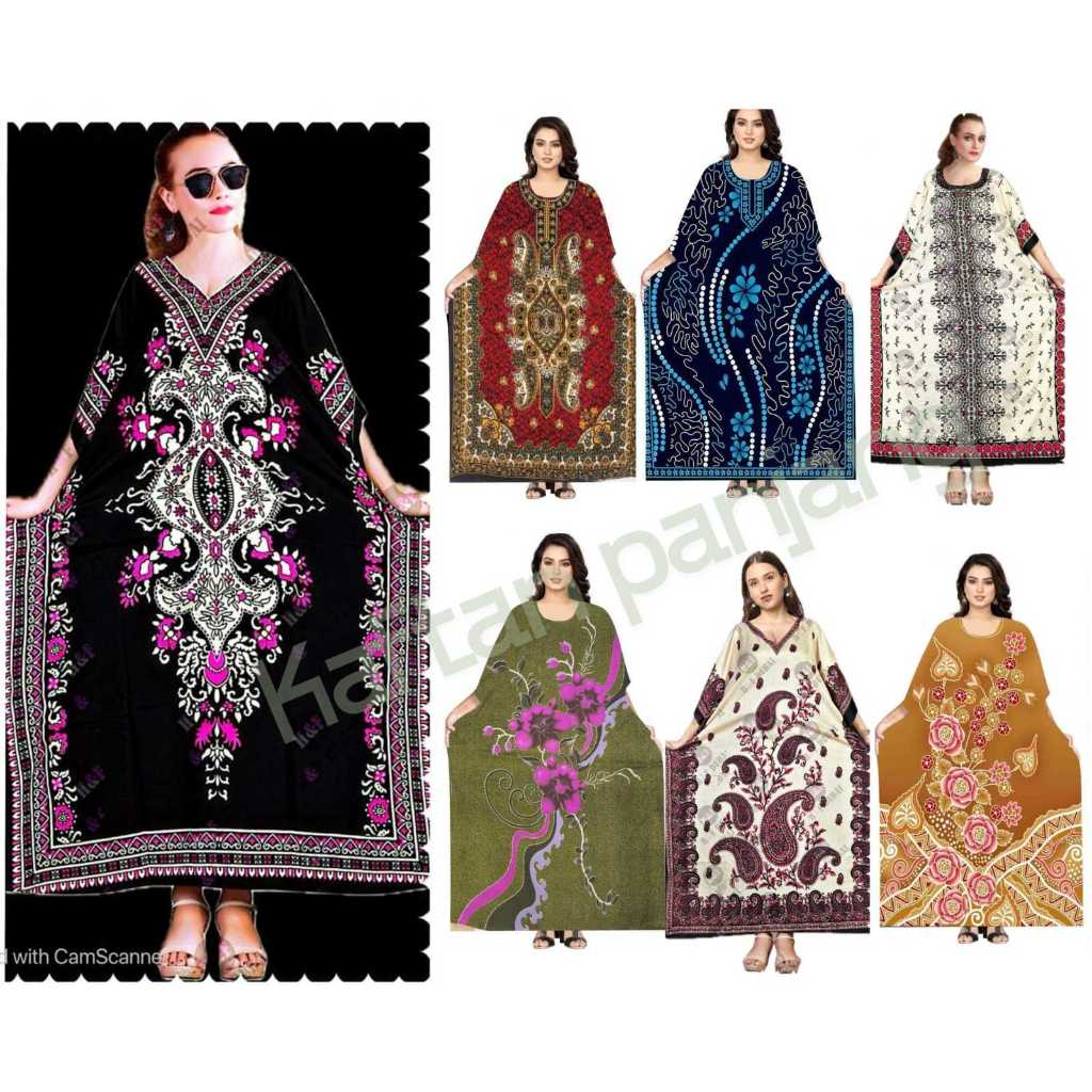 100% Original, Kaftan panjang Soft, Airy & Stylish baju kelawar Free Size Maxi Dress