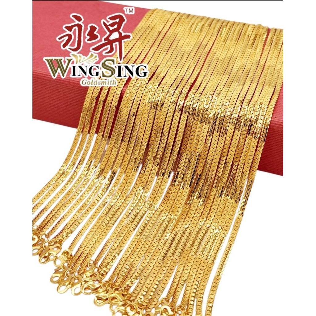 Wing Sing Rantai Tangan Kulit Ular Itali Tulen Fesyen Bajet Emas /  蛇皮手链 / 916 Gold Snake Skin Bracelet