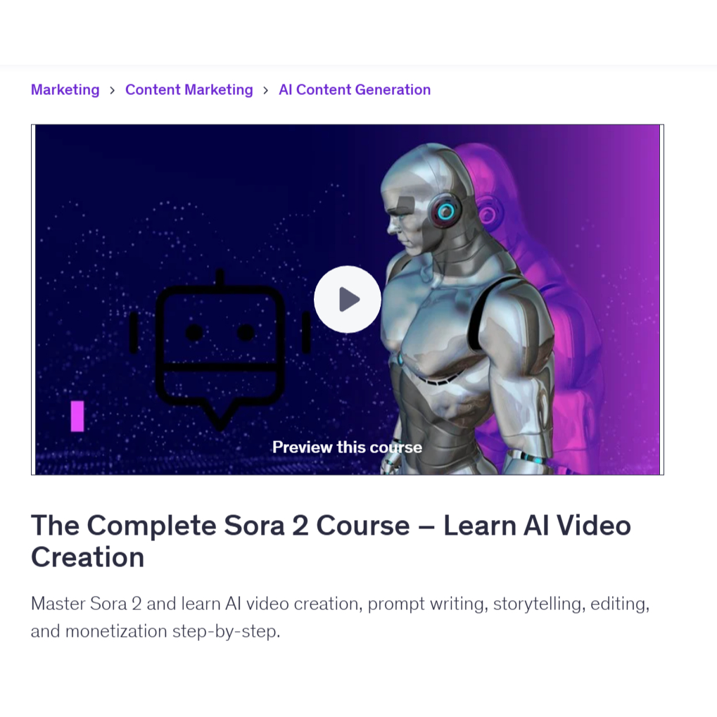 Make Ai Video Course- The Complete Sora 2 Course – Learn AI Video Creation | Make Video With Ai Lessons
