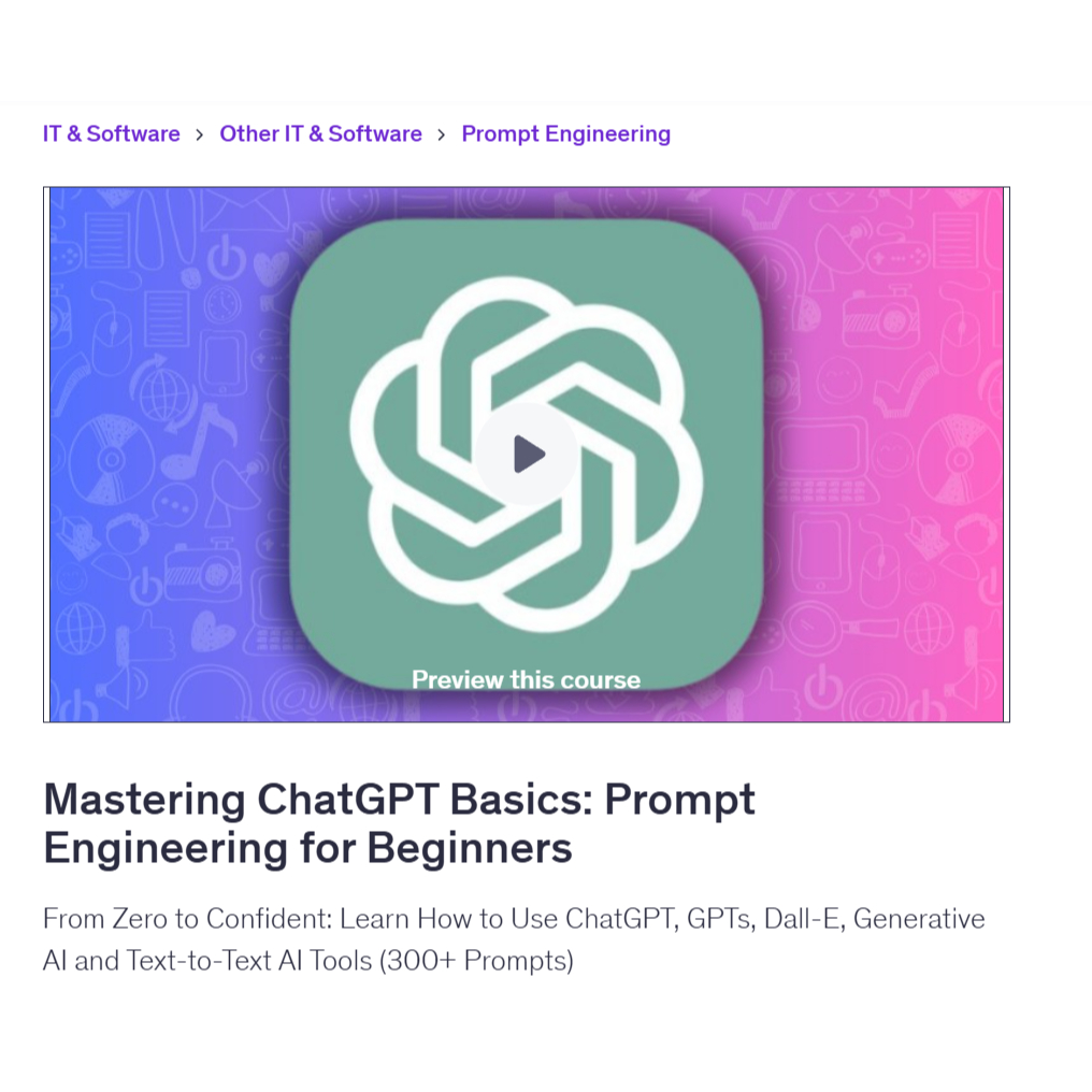 Ai Prompt Video Course-Mastering ChatGPT Basics: Prompt Engineering for Beginners | Learn AI Prompt Video Lessons
