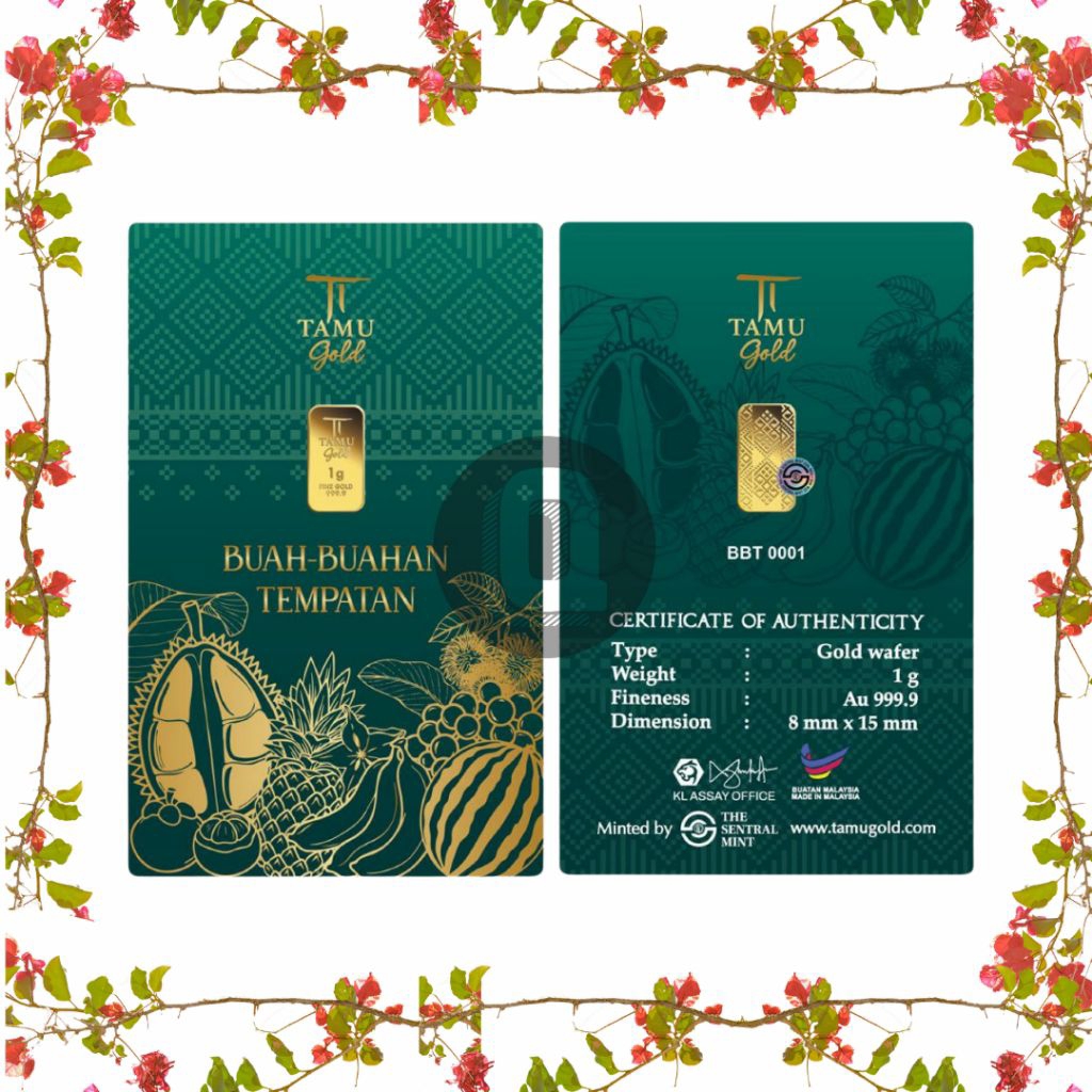 1g Gold Bar Tamu Gold – Buah-Buah Tempatan Edition (Au 999.9)