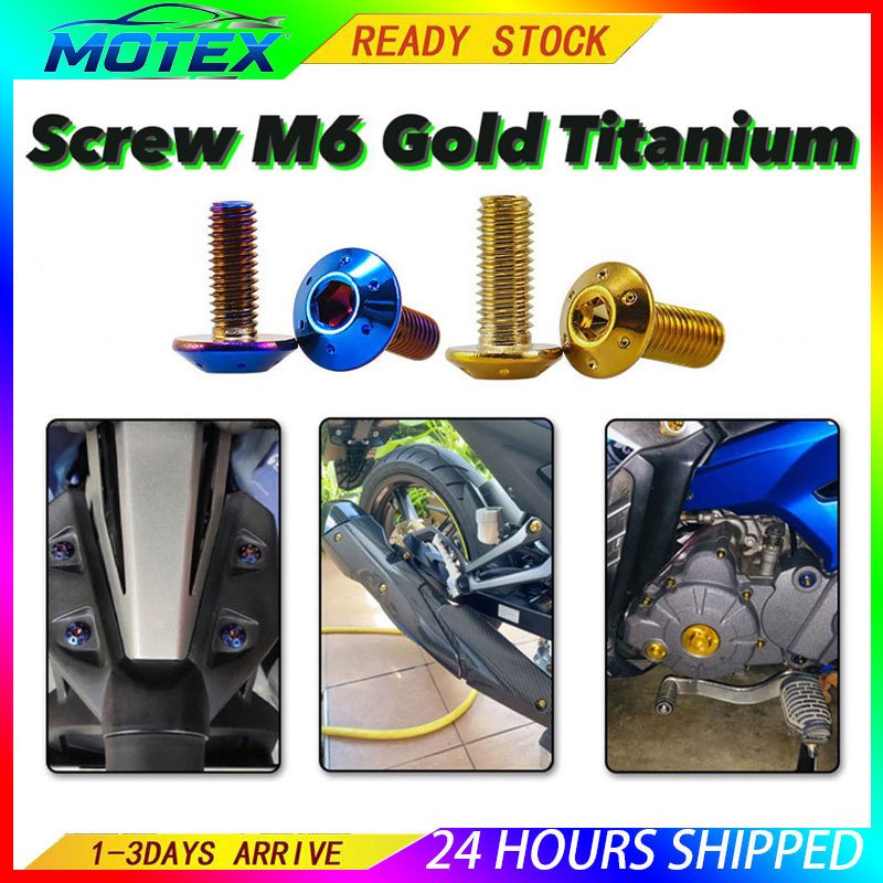 Yamaha Y15 Y16 Rear Fender Screw SKRU MUDGUARD BELAKANG SCREW NO PLATE SCREW M6 Y15ZR EXHAUST END CAP GOLD TITANIUM BLUE