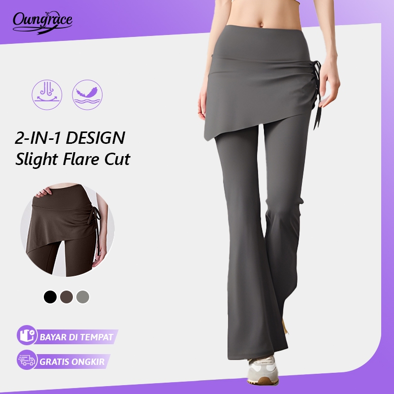 Women's Bootcut Yoga Pants High Waist Skirt Leggings with Stylish Side Tie Detail for Gym & Fitness