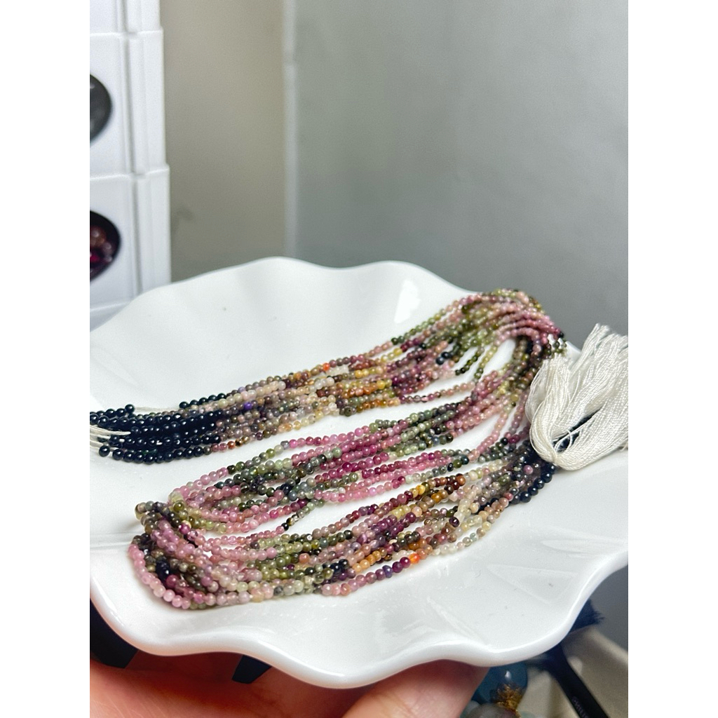 (A52) Tourmalines 38cm 2.3mm Necklace Bracelet 碧玺项链手链半成品