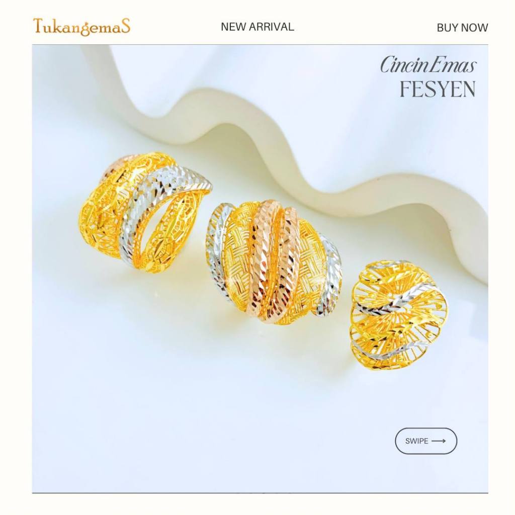 TukangemasS Cincin emas 916 Dubai Original 916  | Cincin Emas 916 Marisa | Resit Rasmi TukangemaS (CDM)