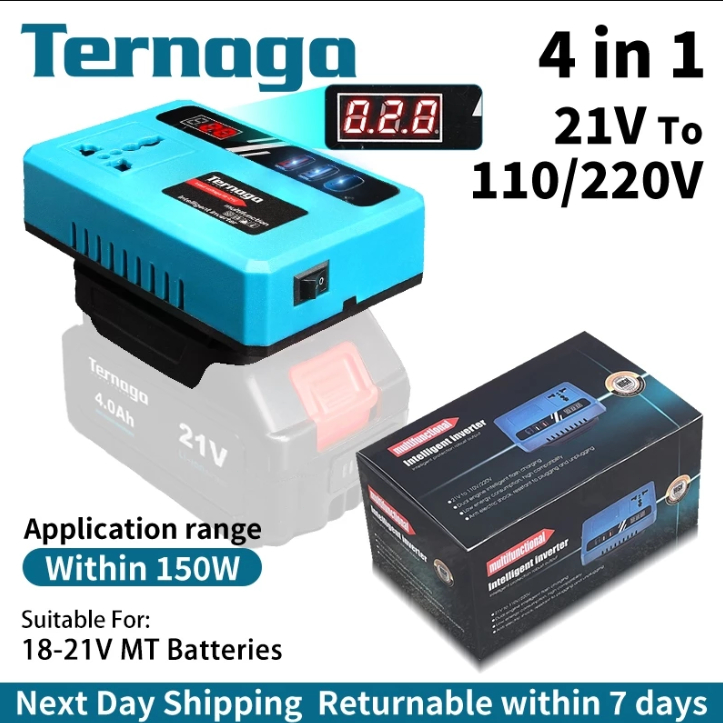 Power Inverter 21V To 220V Portable Converter For MT Lithium Battery USB Type C Outdoor
